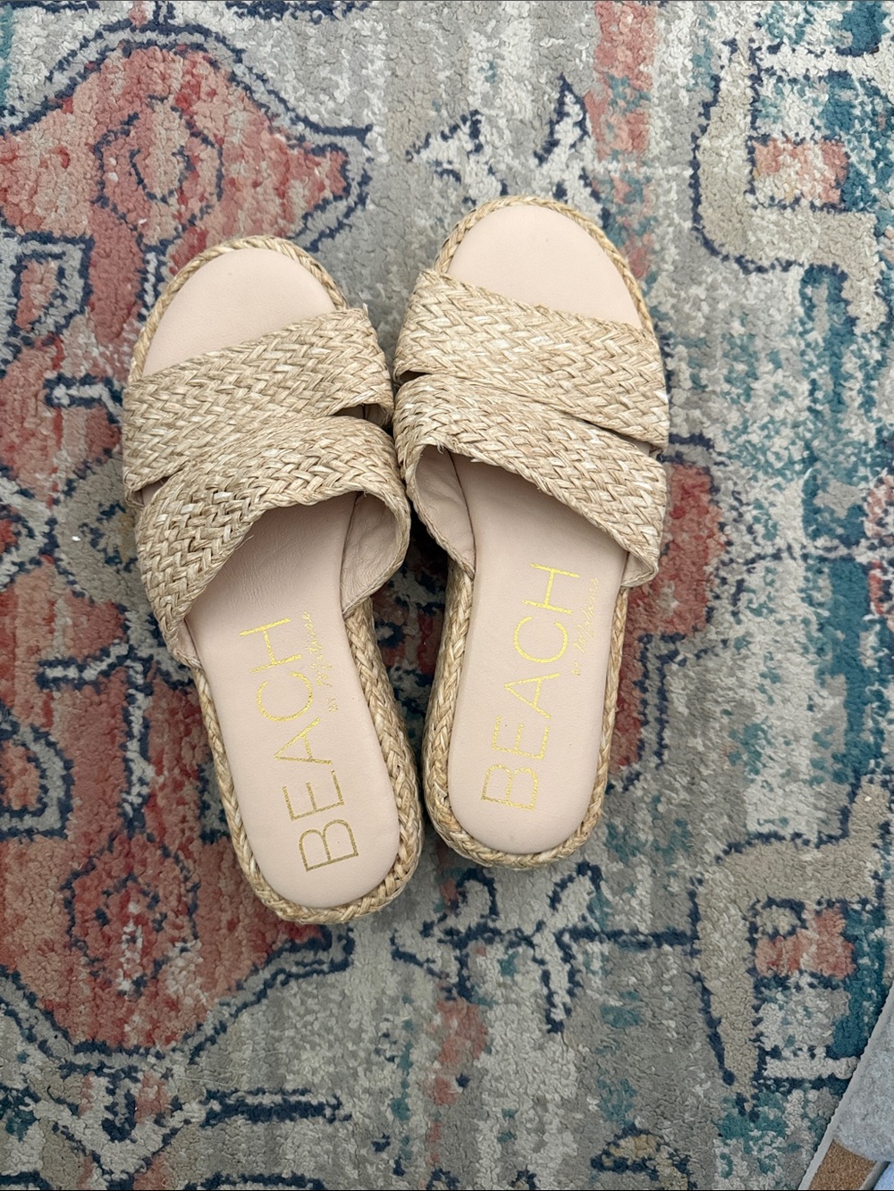 BEACH by Matisse Women's Natural Braided Slide Sandals - Natural